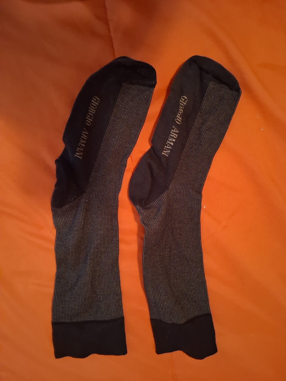 Vintage Giorgio Armani Men's Dress Socks Size L Black/Gray, 1 Pair - Picture 3 of 4